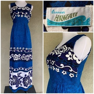 Penney’s Hawaii 70s Vintage Hawaiian Barkcloth Muumuu Dress - Bild 1 von 12