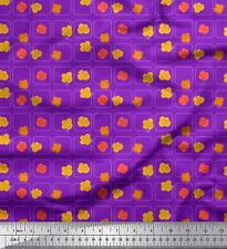 Soimoi Cotton Poplin Fabric Square & Floral Artistic Print Fabric-CuW