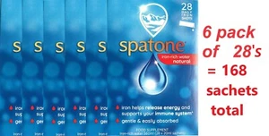 6 pack x Spatone Iron Rich Water, Natural Iron Supplement, Original, 28 sachets - Picture 1 of 13