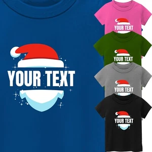 Kid's Personalized Custom Text T-Shirt USA Christmas Funny Santa New Gift Tee - Picture 1 of 13