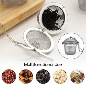 1/3pcs Loose Leaf Tea Infuser Stainless Steel Tea Filter Strainer Mesh Ball Herb - Picture 1 of 19