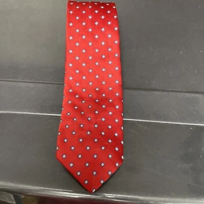 复古 John Henry 领带 领带 成人 葡萄酒 / 红色 几何丝绸 美国 男式 — 第 1/4 张图片