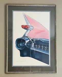 Harold James Cleworth - 1959 Pink Cadillac Lithograph - Signed & Numbered - Picture 1 of 7