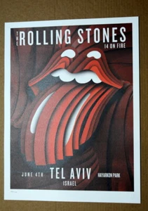 ROLLING STONES - 14 ON FIRE - TEL AVIV - ISRAEL - TOUR POSTER - KEITH RICHARDS - Picture 1 of 3