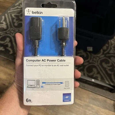 Belkin 6 FT Computer AC Power Cable Connect Supply Cord For MICROSOFT XBOX 360 - Image 1 of 3