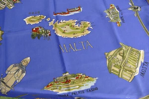 vintage * Urlaub Andenken * Souvenir Tuch Malta* Urlaub * 78 x77 cm - Bild 1 von 4