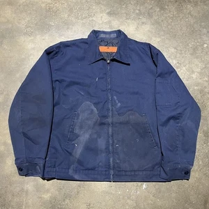 Vintage 90s Red Kap Navy Boxy Mechanics Workwear Jacket 1990s - Picture 1 of 3