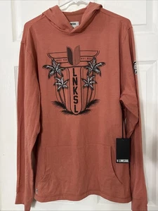 Linksoul Shirt Mens Large Make Par Not War Hooded With Pouch Coral - Picture 1 of 6