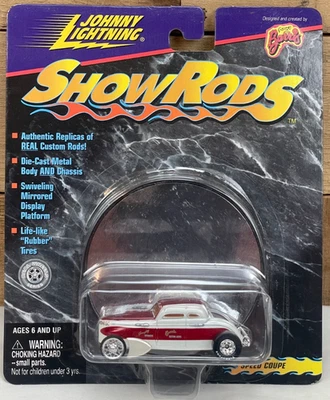 1999 JOHNNY LIGHTNING SHOW RODS 1930’s FORD SPEED COUPE GEORGE BARRIS WHITE/RED - Image 1 of 4