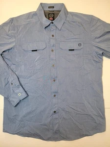 Wrangler ATG All Terrain Gear Shirt Mens L Blue With Pockets Hiking Outdoor - Picture 1 of 17