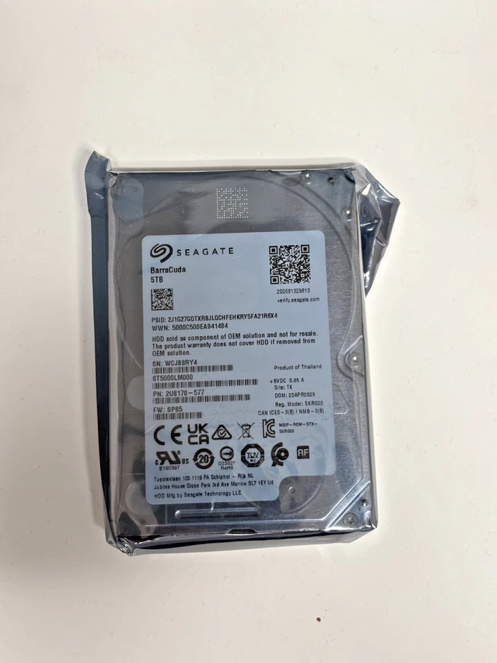 🚀 NEW Seagate ST5000LM000 5TB 2.5" SATA Hard Drive HDD – 128MB Cache – 5400RPM - Image 1 of 4