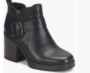 Korks By Kork-Ease Kari Block Heel Booties Ankle Boots New Size 9 In Black - Picture 1 of 14