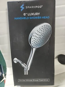 Sparkpod 6" Luxury Wide Shower Head With 6ft Hose Midnight Black Matte Colour - Picture 1 of 2