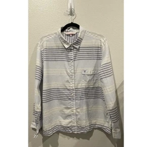 Top de pijama Victoria Secret a rayas azul blanco amarillo talla L - Imagen 1 de 3