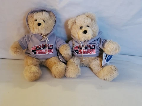 TWO NEW 2007 Red Sox World Champions Forever Collectibles 8” Teddy Bear Plush Cover