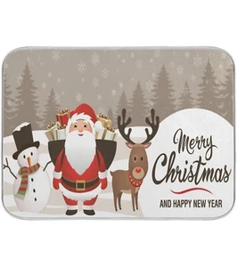 Christmas Deer Dish Drying Mat 18x24in Absorbent Reversible Microfiber Kitchen - Picture 1 of 7