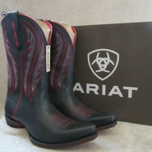 ARIAT 10029679 Tailgate Black Full Grain Leather Boots Shoes US 9 M EUR 40 NWB - Picture 1 of 10
