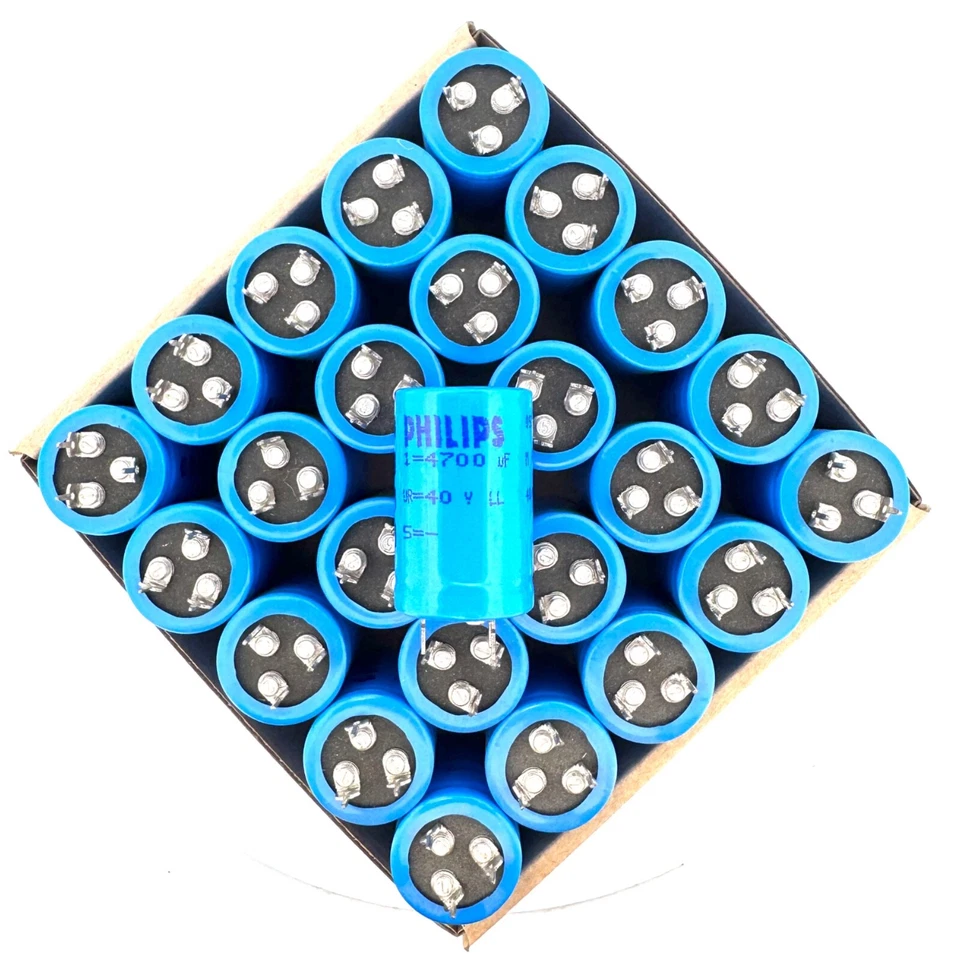 3-Pin Elko Kondensator Phillips 4700µF 40V - 25PCS - Imagem 1 de 1