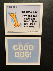 Monopoly Beagle GOOD DOG CARD  Big Bone Tax !  GAME REPLACEMENT PIECE - Picture 1 of 2