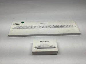 Genuine Apple Wireless Keyboard 2 A1843 w/ Apple Magic Mouse 2 A1657 in Boxes - Picture 1 of 2