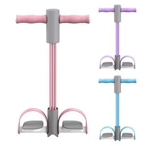 4-Tubes Foot Pedal Resistance Band Body Stretch Pull Puller Rope Yoga Exercise - Picture 1 of 15