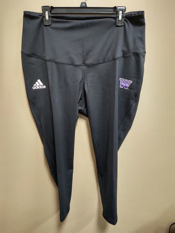 Adidas Washington Huskies 7/8 Length Tights Womens XXL 2XL Black GH7019 Cover