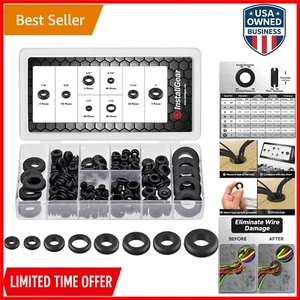 180pc Rubber Grommet Kit Assorted Sizes Automotive Wiring Protection - Foto 1 di 9