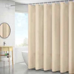 Shower Curtains PEVA Waterproof Thickening Bath Curtain with Hooks Rustproof - Picture 1 of 15