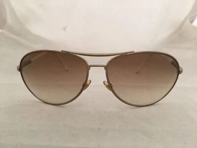 Authentic GUCCI UNKNOWN MODEL Gold Frame White Temple Brown Gradient 63*15*130mm - Image 1 of 4