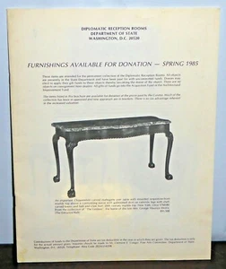 Furnishings Available for Donation Spring 1985 Department of State PB - Bild 1 von 4
