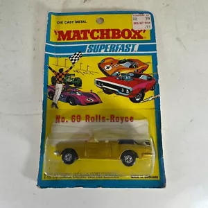 Matchbox SuperFast 69 Gold Rolls-Royce Die-Cast Car on Card - Dented Blister - Picture 1 of 12