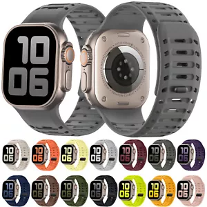 Sports Magnetic Silicone Watch Band For iWatch Series 10 9 8 7 6 5 4 SE 3 Ultra - Picture 1 of 43