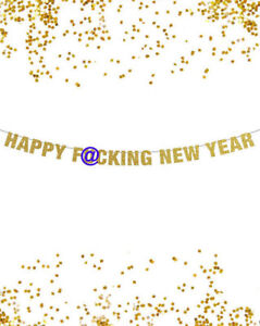 Happy F*cking New Year Banner, Glitter Banner, Photo Prop, New Year Banner Decor