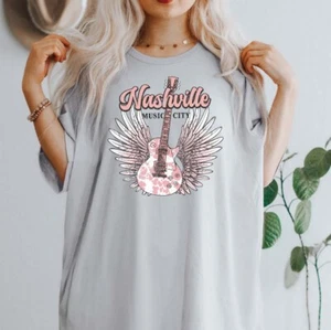 NASHVILLE MUSIC CITY Graphic Short sleeve T-Shirt - Picture 1 of 13