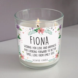 Personalised Floral Scented Jar Candle. Gift. Home. - Picture 1 of 4