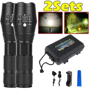 New T6 Tactical LED Torch Flashlight Super Bright Camping Zoomable Torch Outdoor - Picture 1 of 13