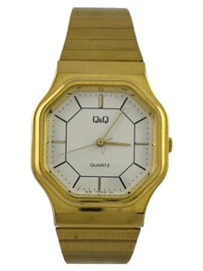 Gilded Retro Men's Wristwatch Q&Q Quartz With Bracelet, Works - Picture 1 of 4