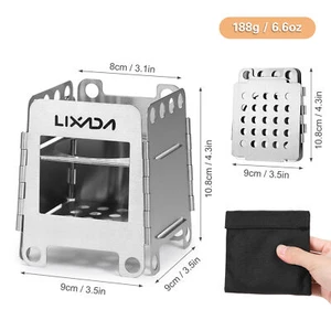 Lixada Stufa a Legna Pieghevole Leggera Portatile Acciaio Inox Esterno V8M7 - Foto 1 di 10