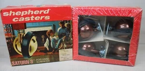 Confezione Vintage Pastore Ruote A Sfera 3" Per Pavimenti Duri Rame Antico NOS - Foto 1 di 11