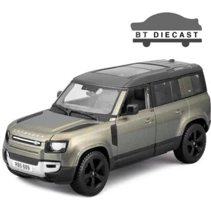 BBURAGO 2022 LAND ROVER DEFENDER 110 1/24 DIECAST GREEN METALLIC 21101 GRN - Picture 1 of 2
