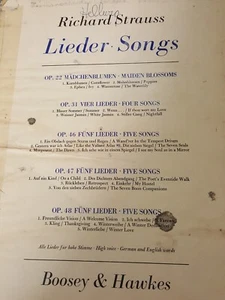 DIE SIEBEN SIEGEL, R Strauss High Voice-Piano, Boosey-Hawkes 1943 German Lieder - Picture 1 of 7