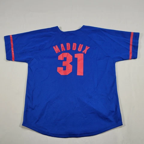 MLB Chicago Cubs Greg Maddux Jersey Blue YOUTH KIDS XL Cover