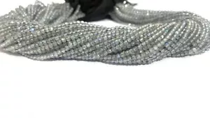 Nature Flashy Labradorite Micro Faceted Round Gemstone Loose Beads Strand 12'' - Picture 1 of 14