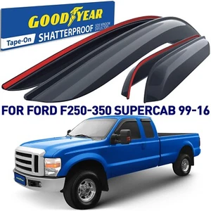 Rain Guards Vent Visors Shade for 1999-2016 Ford F-250 SuperCab - Picture 1 of 8