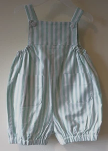 NWT Bella Bliss Green Wide Oxford Stripe Harrison Romper Boy's Size 3 Month - Picture 1 of 1