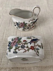 AYNSLEY Pembroke Porcelain Cream Pitcher + Sweetener Pack Dish NWOB - Picture 1 of 10