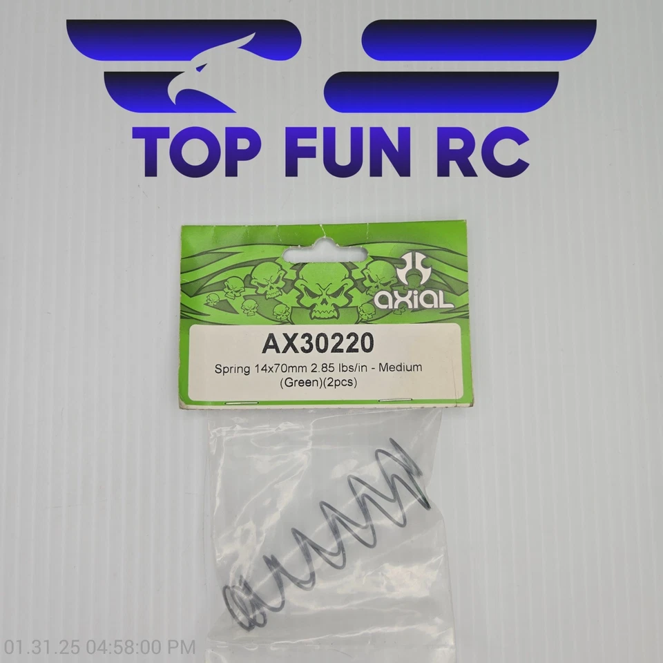 Axial AX30220 Spring 14x70mm 2.85lbs/IN-Medium Green (2) For SCX10 - Image 1 of 1
