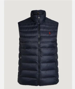 Polo Ralph Lauren Lightweight Packable Water Repellent Navy Full Zip Puffer Vest - Picture 1 of 5