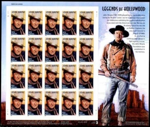 20 JOHN WAYNE STAMPS Western Cowboy Portraits by Drew Struzan, 1950s-60s Photos - Picture 1 of 3
