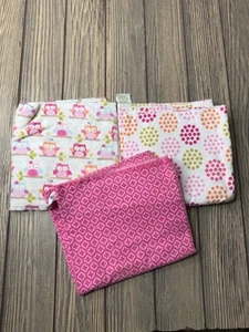 Circo Babydecken 3er Set - Eulenmuster gepunktet & rosa Blumen - Bild 1 von 5